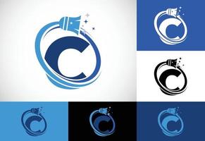 letra C limpieza Servicio logo diseño plantilla, limpieza empresa logo firmar símbolo. vector