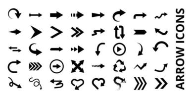 arrow icon vector set with black and white color