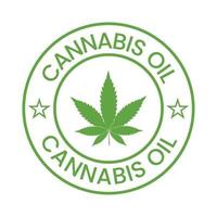 Cannabis Oil Badge Label Icon Vector, cbd oil label, hemp oil, marijuana leaf, seal icon design vector