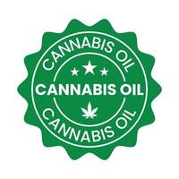 Cannabis Oil Badge Label Icon Vector, cbd oil label, hemp oil, marijuana leaf, seal icon design vector