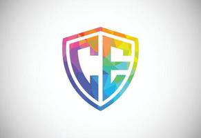 Initial Letter C E Low Poly Logo Design Vector Template. Graphic Alphabet Symbol For Corporate Business Identity
