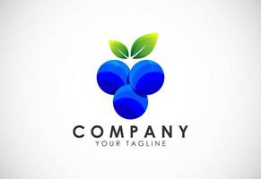 Colorful blueberry logo design template. Blueberry vectors