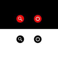 search and power for icon with vector style