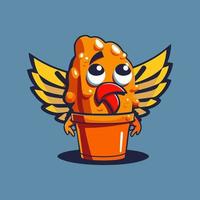 Fried chicken wings concept illustration. vector