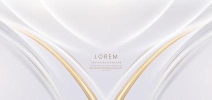 Luxury goleden curved lines on white background. Template luxury premium award design. vector