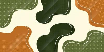 Colorful liquid abstract background with solid green and brown soft color on background. Eps10 vector