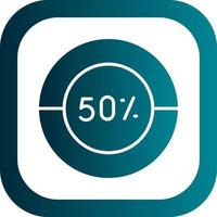 Half Pie Chart Vector Icon Design