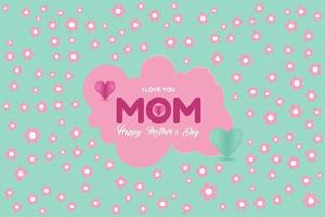 Happy mother's day background with floral sprinkles vector