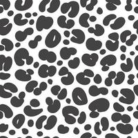 Cheetah black and white print. Leopard skin seamless pattern. Jaguar monochrome abstract ornament. Vector design.