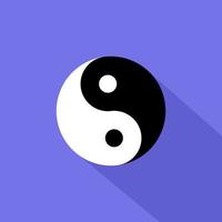 Yin and yang circle symbol vector