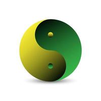 3d green gradient yin and yang logo symbol ball vector template