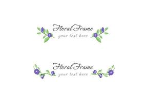 set of beautiful butterfly pea floral frame vector