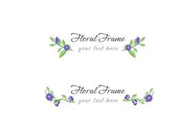 set of beautiful butterfly pea floral frame vector