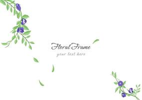 set of beautiful butterfly pea floral frame vector