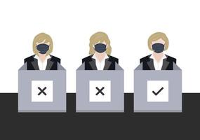 set of human voter at polling station background vector