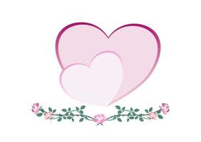 set of Valentine love decorate banner and frame background vector