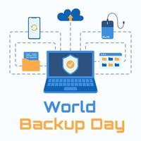 Illustration for world backup day March 31. vector