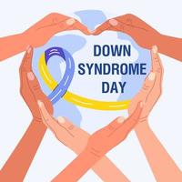 World Down Syndrome Day illustration for poster or banner. March 21 event illustration. vector