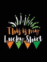 S t. patrick's día tipografía vistoso irlandesa citar vector letras camiseta diseño