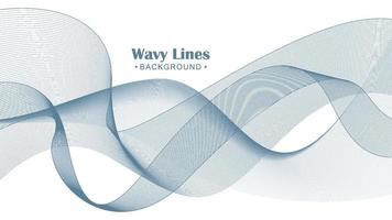 Elegant smooth wavy lines background vector