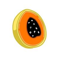 Vector isolated colorl papaya. Organic vegetable food illustration for healthy nutrition diet vegetarian or vegan
