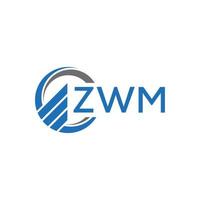 ZWM Flat accounting logo design on white background. ZWM creative initials Growth graph letter logo concept. ZWM business finance logo design. vector