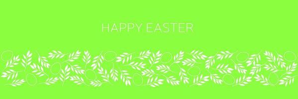 Happy Easter banner. Doodle lights banner for Easter holiday with hand draw outline elements. Vector illustration.