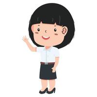 Kid girl in University student uniforms vector