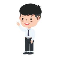 Kid boy in University student uniforms vector