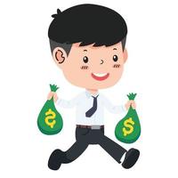 Businessman Holding Money Bags cartoon vector