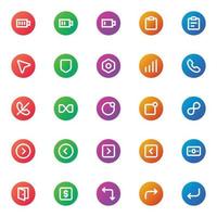 Gradient color icons for ui ux. vector