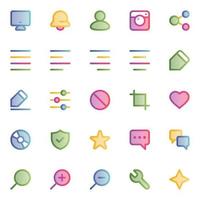 Filled outline, smooth icons for Web and mobile. vector