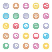 Circle color glyph icons for Web and mobile. vector