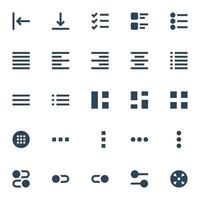 Glyph icons for ui ux. vector