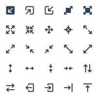 Glyph icons for ui ux. vector