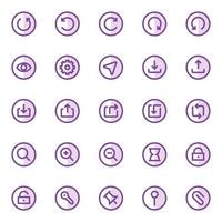 Purple color outline icons for ui ux. vector