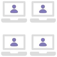 Video Conference is a simple editable icons thematics of Video Conference. Combine different elements to create eye-catching compositions that help you tell a better story for your lan vector