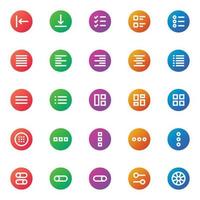 Gradient color icons for ui ux. vector