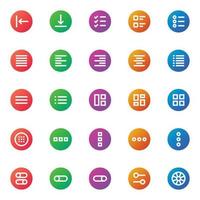 Gradient color icons for ui ux. vector