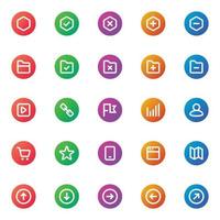 Gradient color icons for ui ux. vector