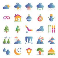 Winter icons set for holidays vector