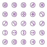 Purple color outline icons for ui ux. vector