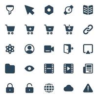 Glyph icons for Web and mobile. vector