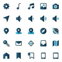 Gradient color icons for Web and mobile. vector