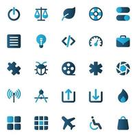 Gradient color icons for Web and mobile. vector