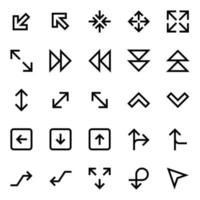 Outline icons for arrows. vector