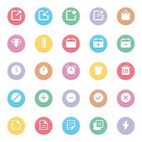 Circle color glyph icons for Web and mobile. vector