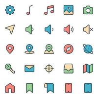 Filled color outline icons for Web and mobile. vector