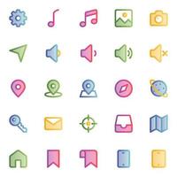 Filled outline, smooth icons for Web and mobile. vector