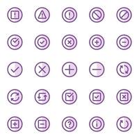 Purple color outline icons for ui ux. vector